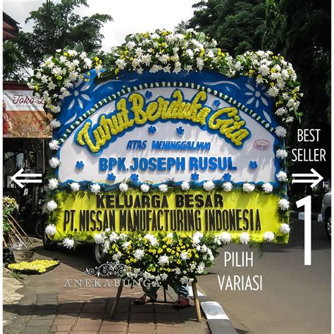 Karangan Bunga Papan Ucapan Duka Cita Condolences Stick Werk Flower Board Simpati Turut Berduka