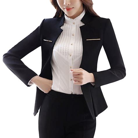 yunclos women s elegant business 2 piece office lady suit set work blazer pant women product