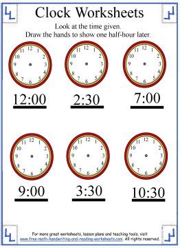 Telling Time Worksheet - Elapsed Time