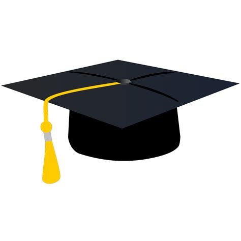 Graduation Hat With Yellow Tassle Svg Clip Art Black Yellow Board Cap