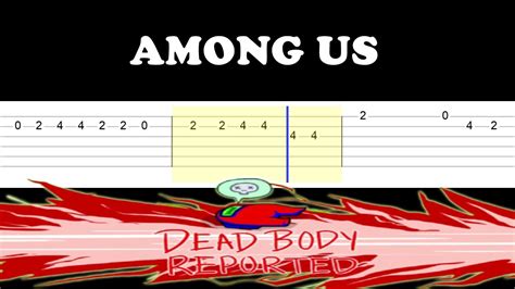 Among Us Dead Body Reported Sound Easy Guitar Tabs Tutorial Youtube