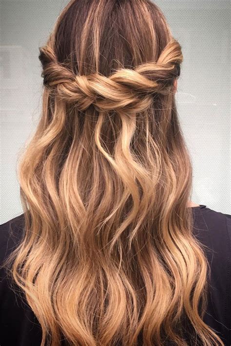 Crown Braid With Half Up Half Down Hairstyle Inspiration