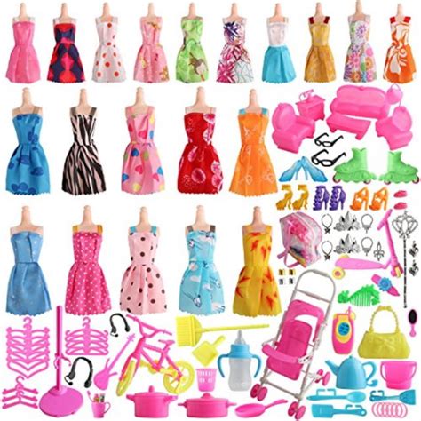 Sotogo 125 Pieces Doll Clothes Set For Barbie Dolls Include 20 Pieces Clothes Party Grown