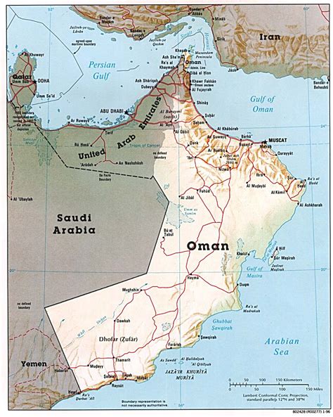 Detailed Relief And Political Map Of Oman Oman Detailed Relief And