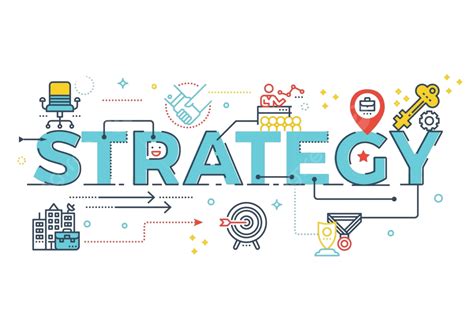 Strategy Word Lettering Key Business Strategy Vector Key Business