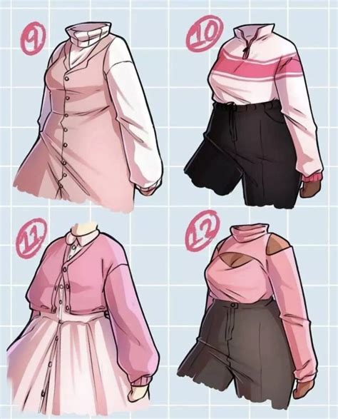 Four Different Types Of Clothes Are Shown In This Drawing Style