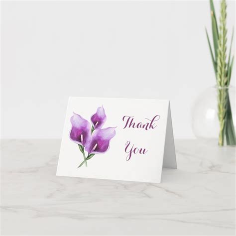 Purple Calla Lily Thank You Card Zazzle