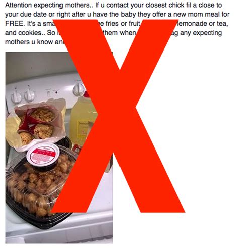Chick Fil A Free Meals For New Moms