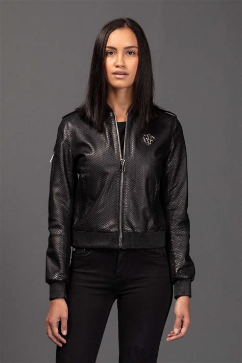 Python Leather Jacket Kim Max Macchina Luxury Fashion Brand