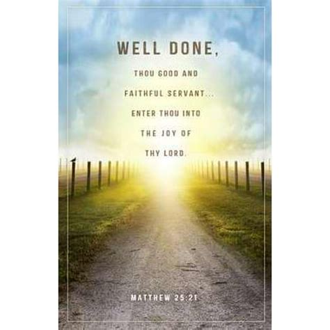 Bulletin Well Done Thou Good And Faithful Servant Path Matthew 2521