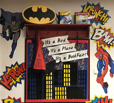 Library Reading Bulletin Board Superhero Book Fair Superhero Books