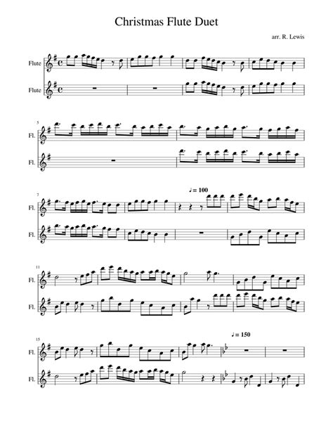 Christmas Tunes For Two Flutes Sheet Music For Flute Woodwind Duet