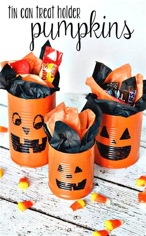 Tin Can Pumpkins Craft Tutorial An Easy Halloween Idea