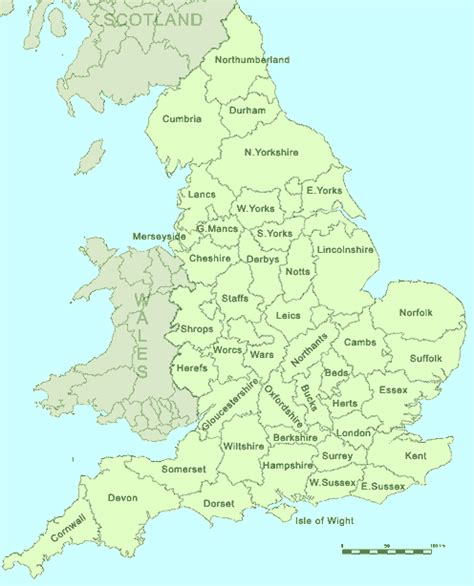 County Map Of England English Counties Map