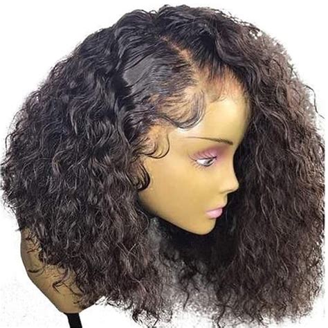 13x6 deep wave lace front wigs prepluckced lace short bob human hair wigs for women black