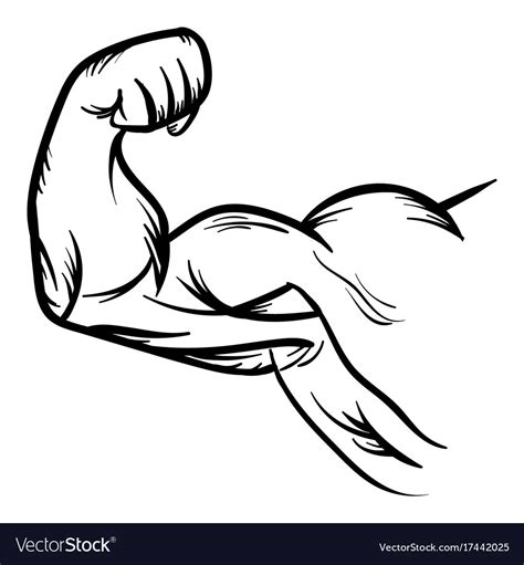 Flexing Bicep Drawing Illustration About Ink Drawing Of A Flexing Biceps