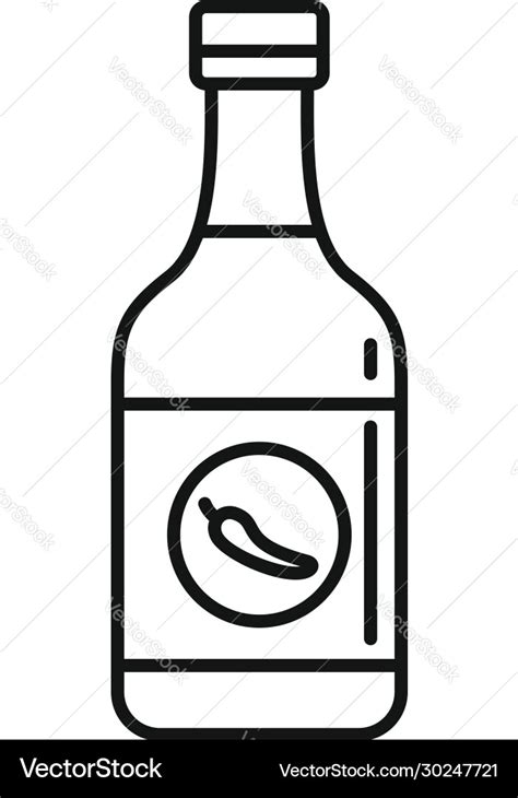 Chili Sauce Bottle Icon Outline Style Royalty Free Vector