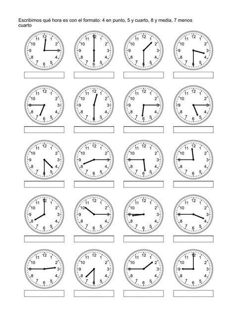 ¿qué Hora Es Une Los Relojes Con Su Hora Worksheet Artofit