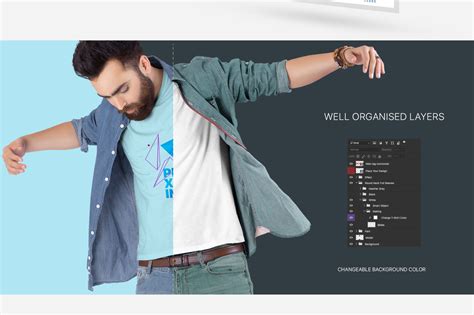 Download Men's V-Neck T-Shirt Mockup Set in Apparel Mockups on ...