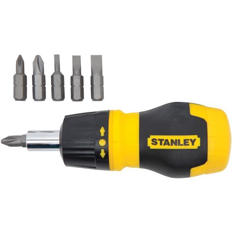 Ratcheting Multi Bit Stubby Screwdriver 66 358 Stanley Tools