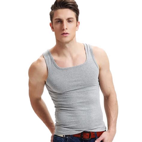 Tank Top Men Square Collar Bodybuilding Clothing Slim And Tight Asian