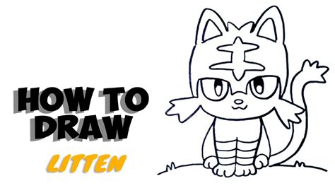 How To Draw Litten From Pokemon Easy Drawings Step By Step Youtube