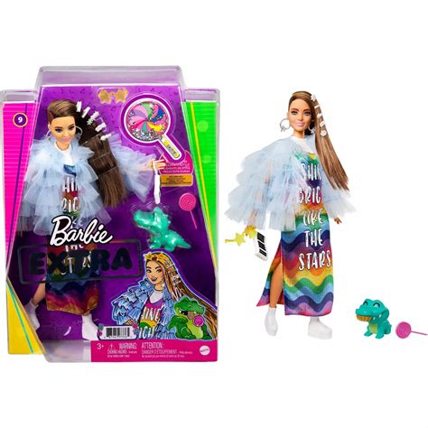 Barbie Extra Doll Shine Bright Like The Stars Ruffle Coat Gadget