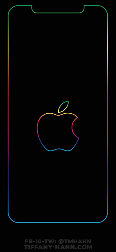 Iphone Xs Max Wallpaper Rainbow Outline Lock Screen Apple V02
