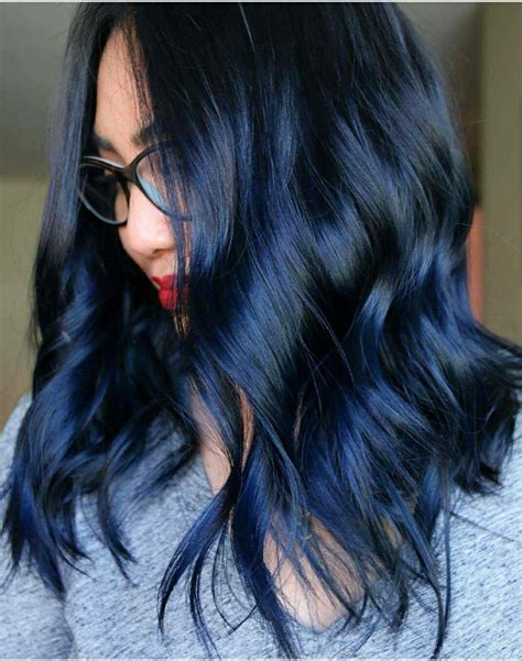 Blue Black Hair Color Dark Green Hair Blue Ombre Hair Pretty Hair