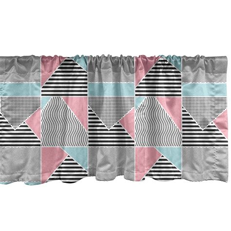 Geometric Window Valance Pack Of 2 Contemporary Themed Illustration In