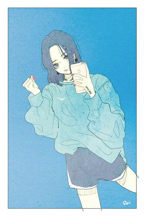 Black haired characters are observed to represent several different traits. Saranghae | Blue anime, Anime, Anime art