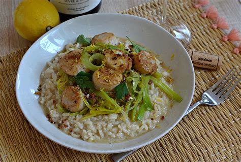 Risotto de Saint - Jacques aux poireaux la recette de chef facile et maison