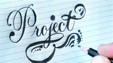 How To Write Project In Stylish Hand Lettering Beautiful Design Youtube
