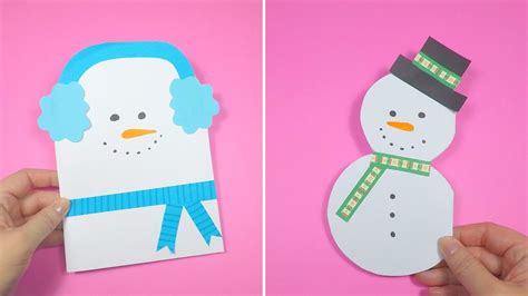 3 Easy Snowman Christmas Card Ideas Christmas Craft For Kids Youtube