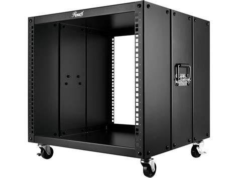 Rosewill 9u Portable Open Server Rack Rolling Cabinet With Handles For