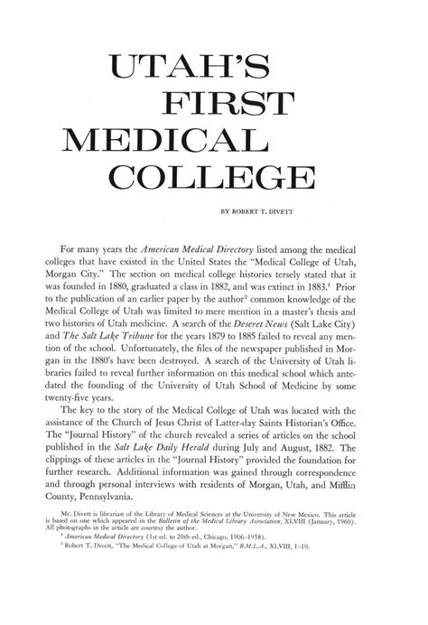 Utahs First Medical College Issuu