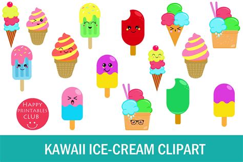 Download Kawaii Ice Cream Clipart Graphics Graphic by Happy ...