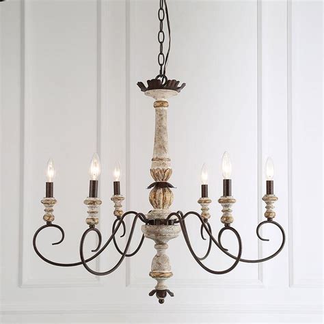Lnc Home Modern Weathered Wooden Chandelier 6 Lights French Country