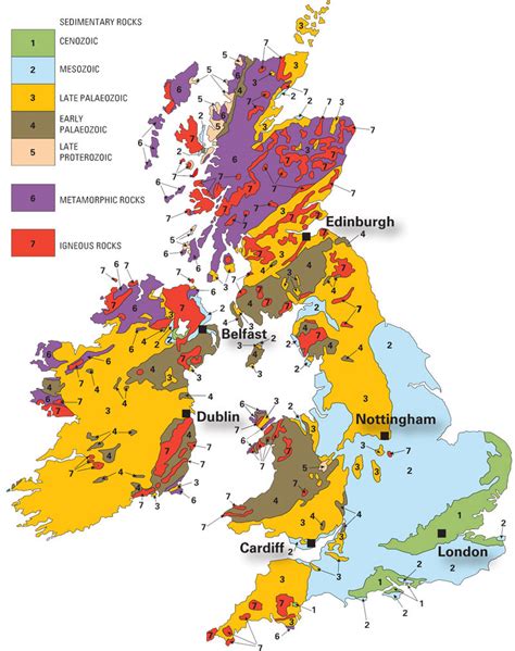 Colour In Geology Map Of The Uk And Ireland British Geological Survey