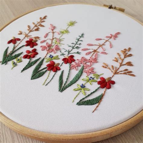 Wild Flower Pdf Botanical Pattern Hand Embroidery Diy In 2021 Floral