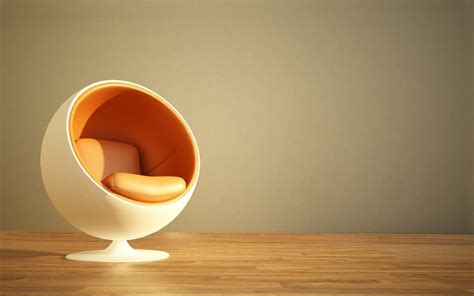 Comfortable White And Orange Chair Modern Chair Photography