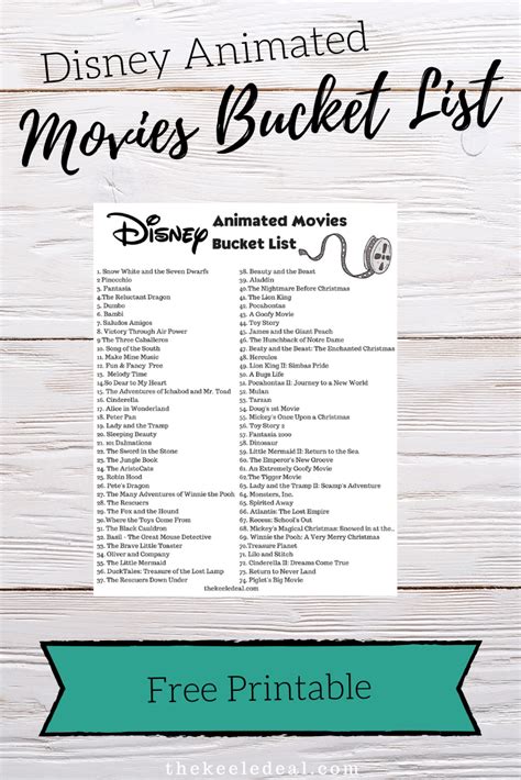 We've got your movie marathon watchlist sorted with these hot picks available to stream on disney+. Disney Animated Movies Bucket List! {Free Printable} - The ...