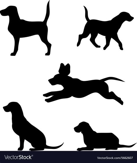 Breed Of A Dog Beagle Silhouettes Royalty Free Vector Image
