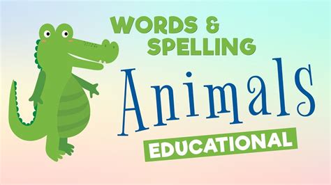 Educational Spelling Animals Names For Toddlers Youtube