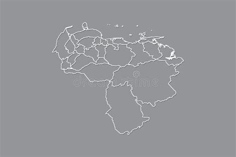 Mapa De Venezuela En Gris En Un Fondo Blanco Stock De Ilustración