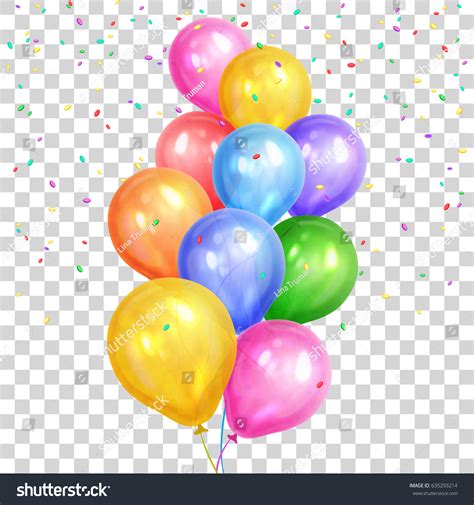 Bunch Colorful Helium Balloons Isolated On Stock Vector Royalty Free