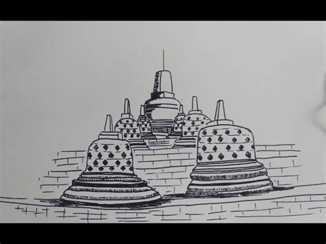 Gambar Sketsa Candi Borobudur Mudah Imagesee