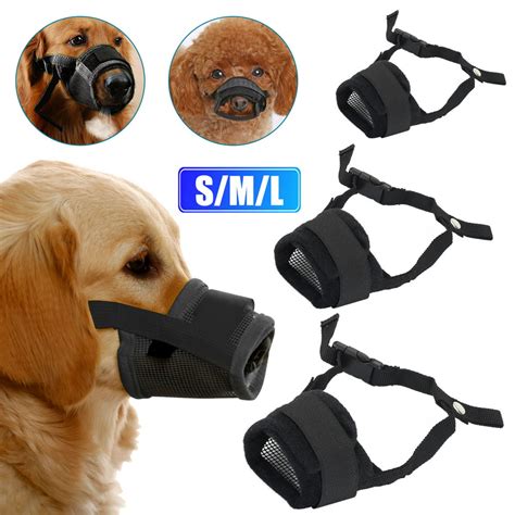 Tsv Lms Adjustable Dog Muzzle Breathable Mesh Pet Muzzles Soft Dog
