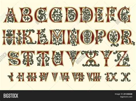 Alphabet Medieval Vector And Photo Free Trial Bigstock