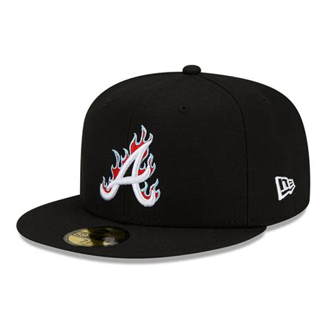 Official New Era Atlanta Braves Mlb Team Fire Black 59fifty Fitted Cap